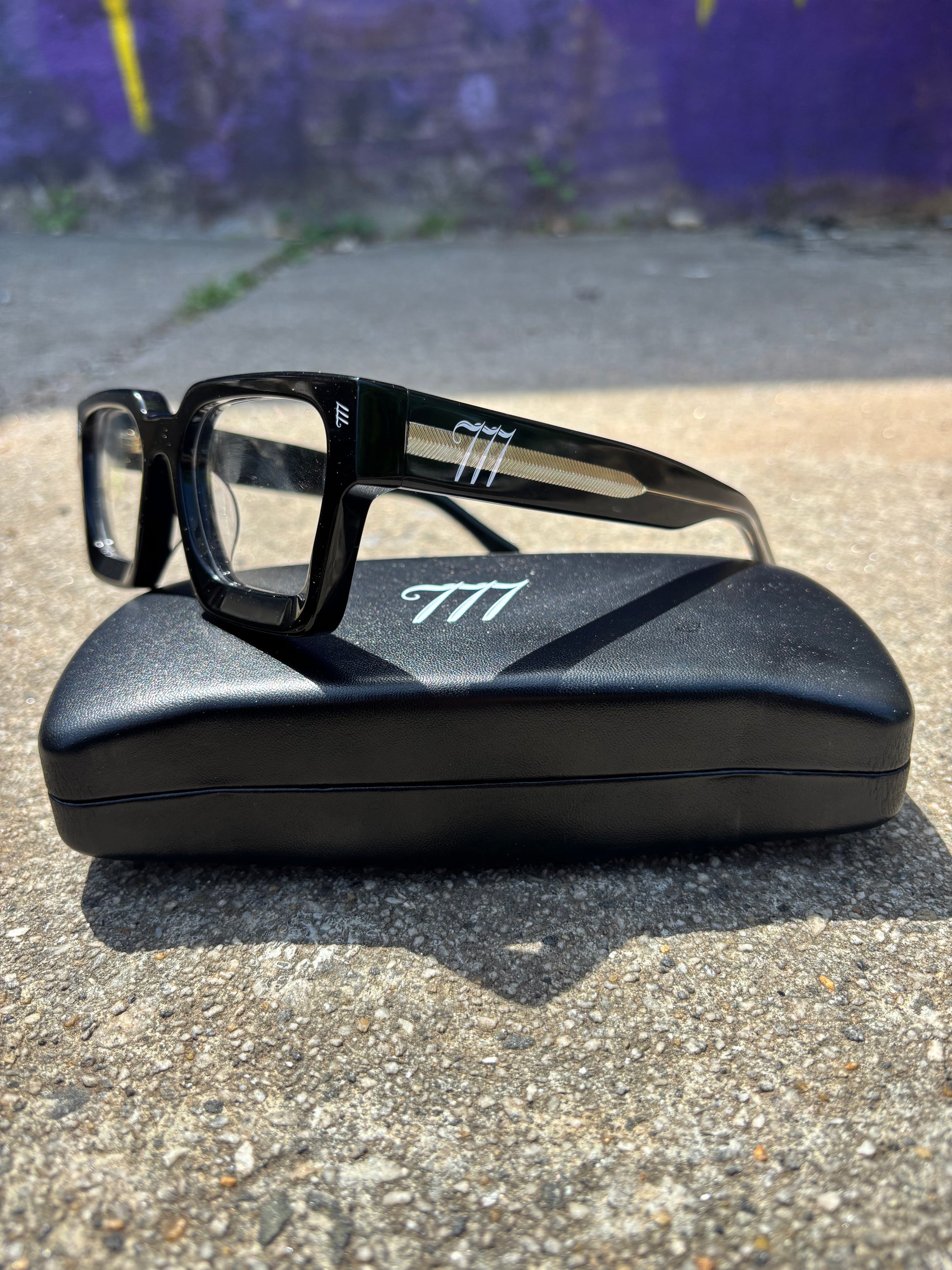 Acetate Black Y2K 777 Frames