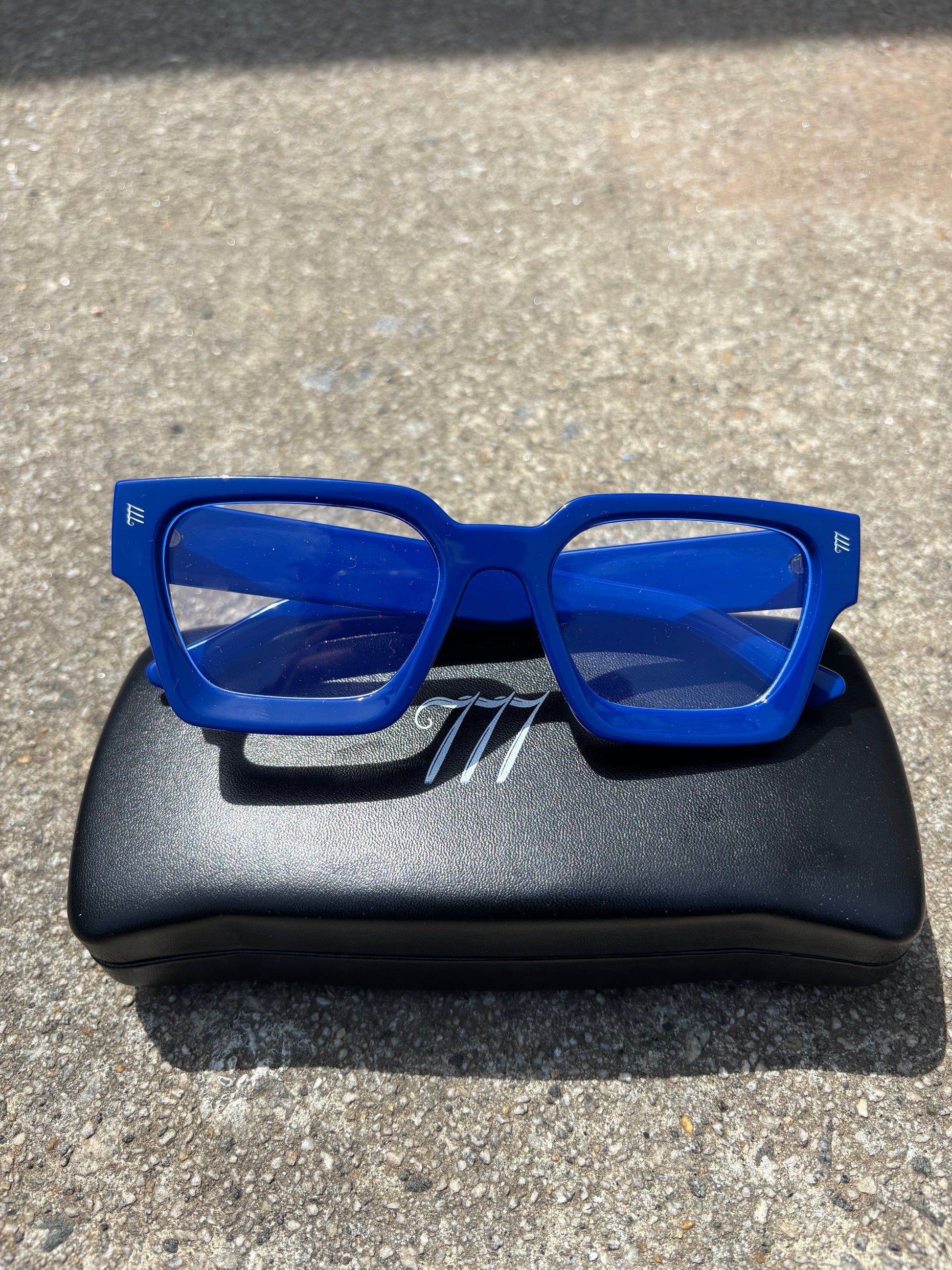 Blue Blue Light Y2K 777 Frames