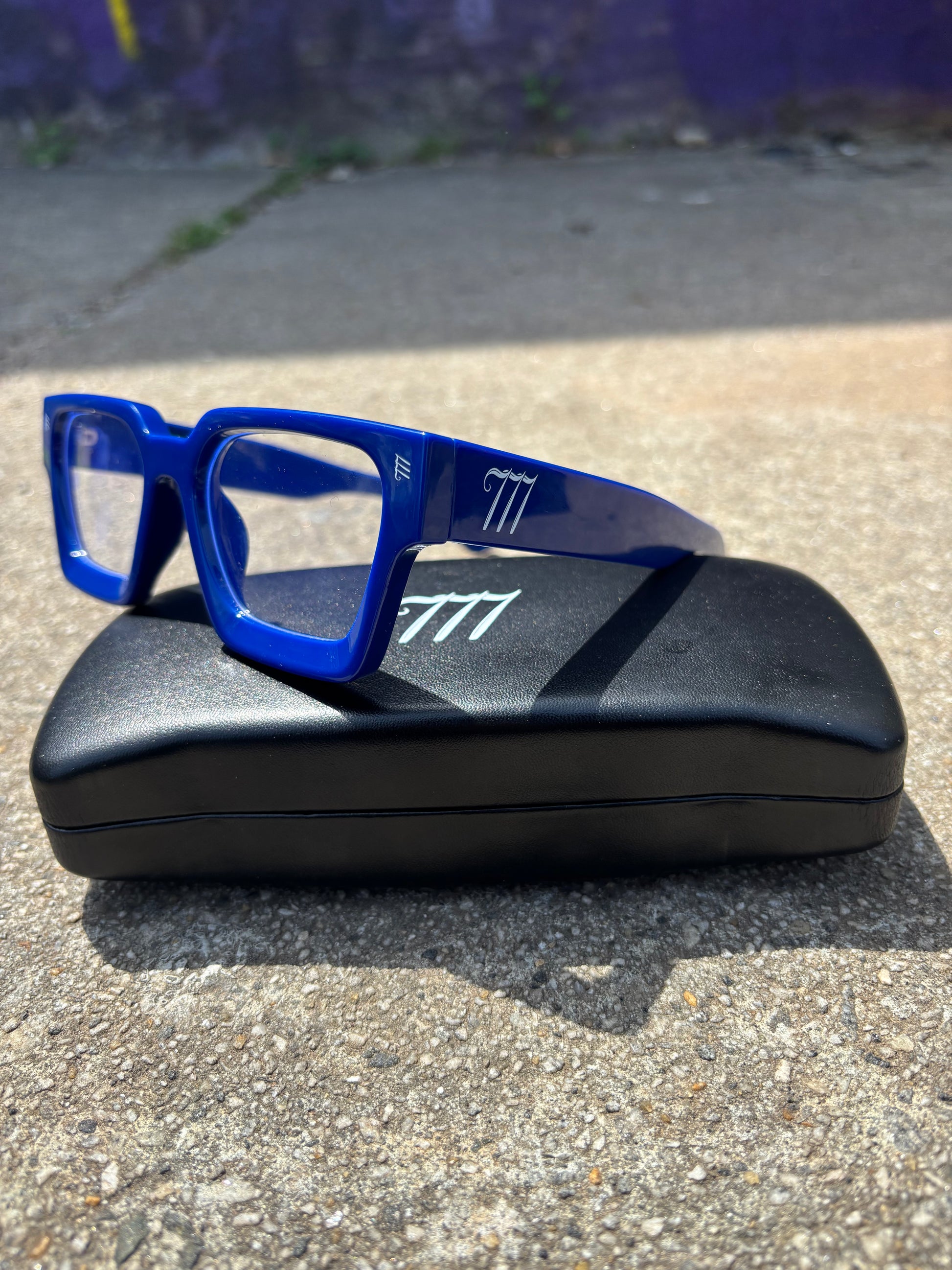 Blue Blue Light Y2K 777 Frames