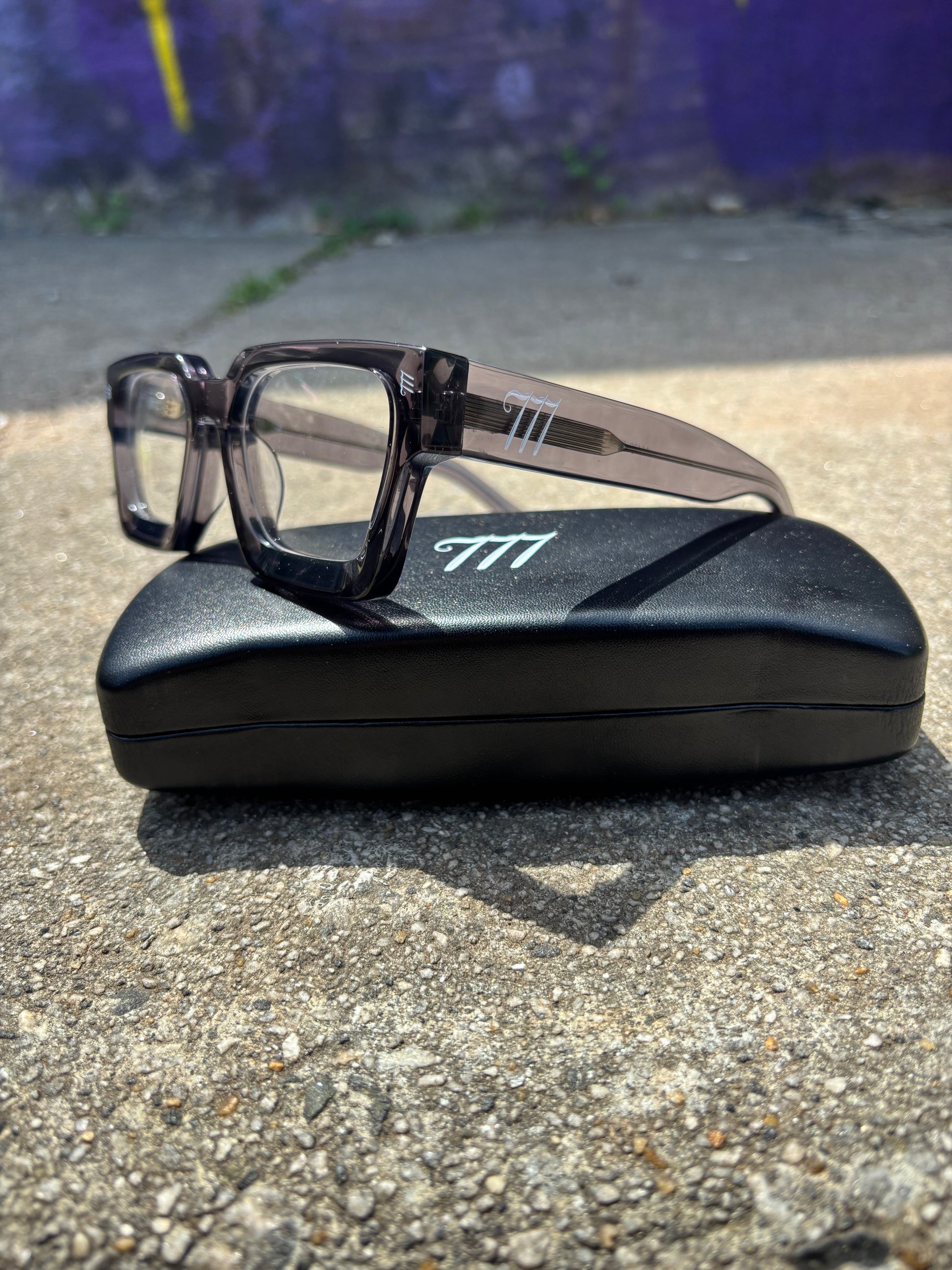 Acetate Clear Grey Y2K 777 Frames