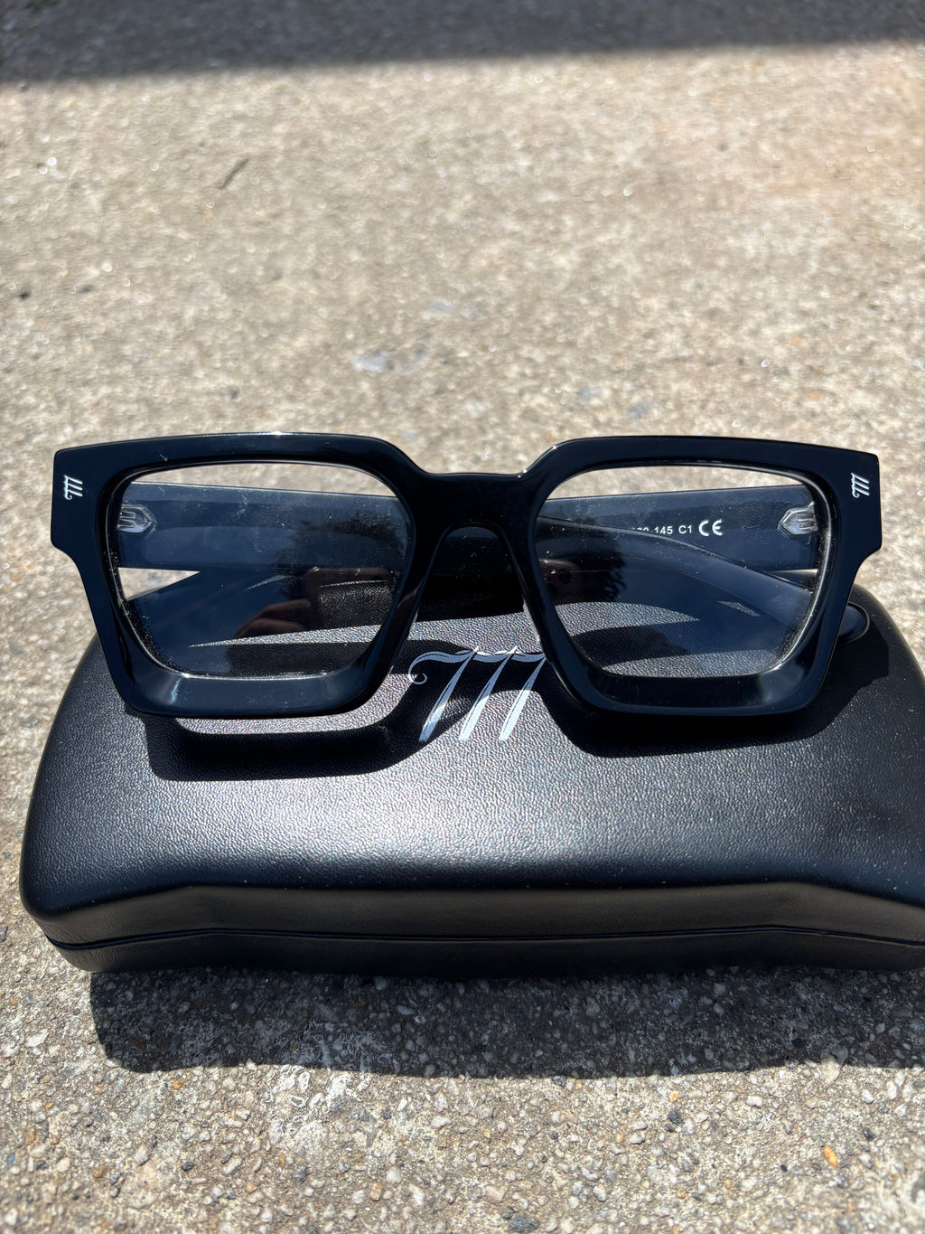 Acetate Black Y2K 777 Frames