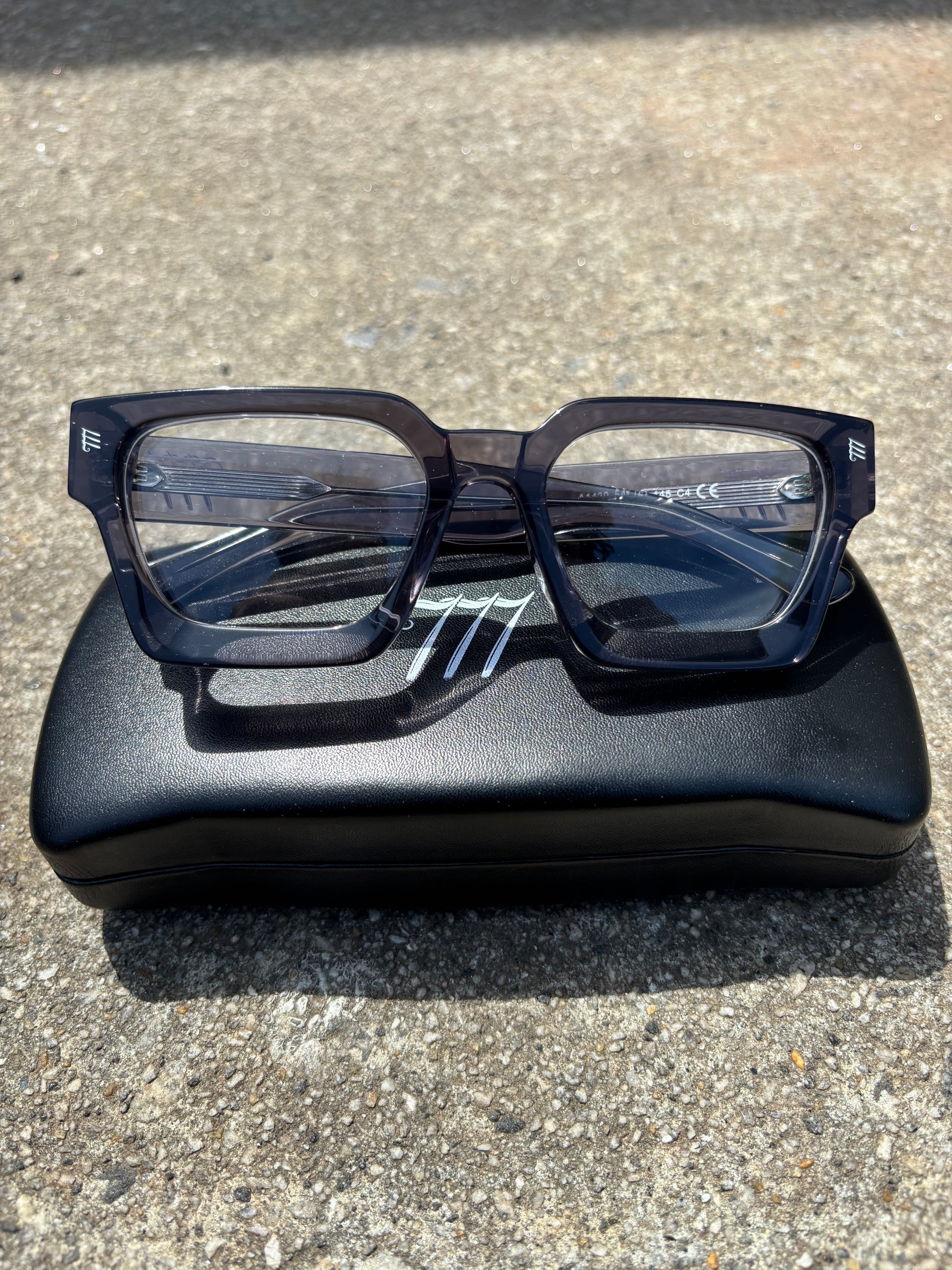 Acetate Clear Grey Y2K 777 Frames