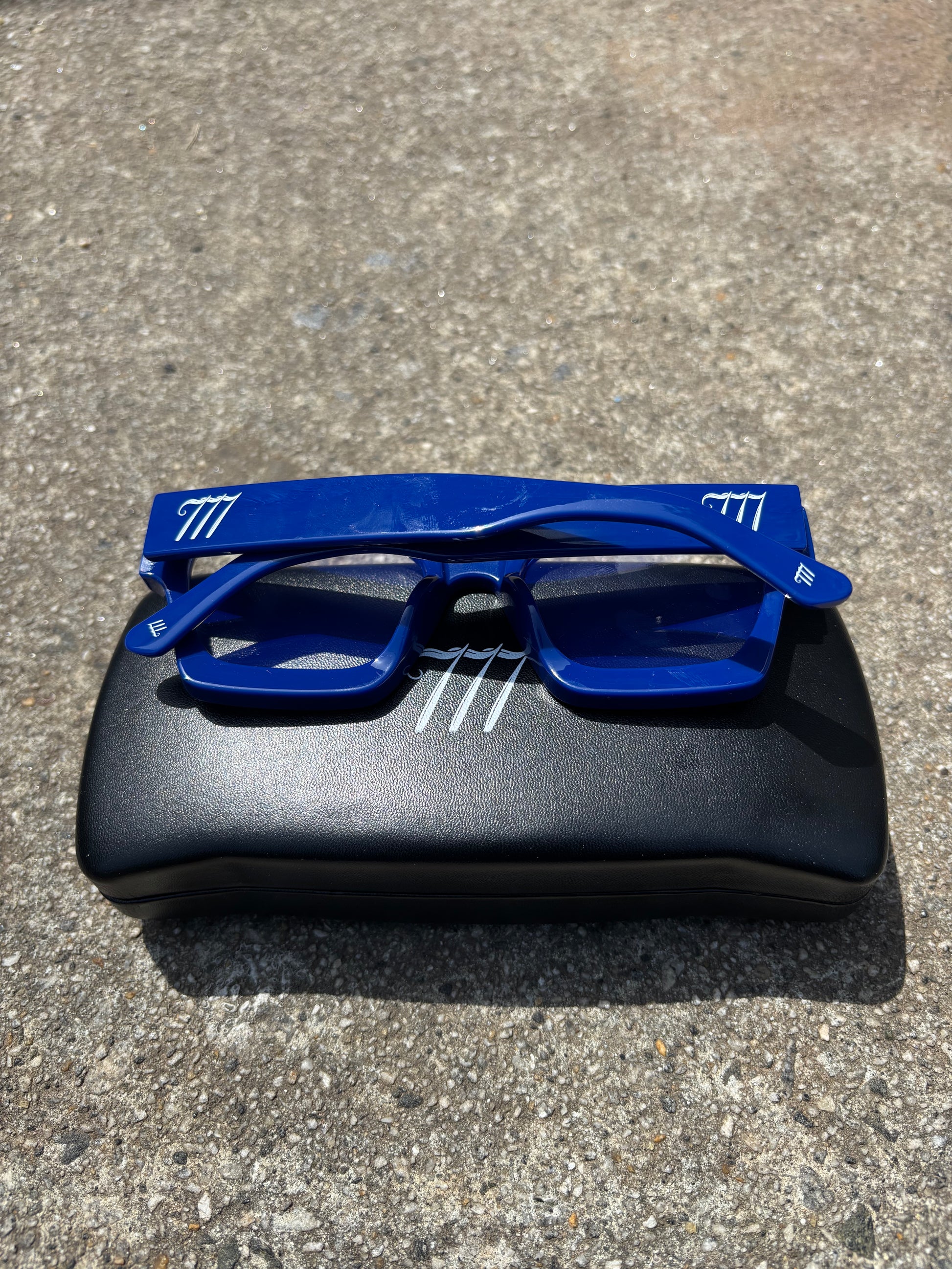 Blue Blue Light Y2K 777 Frames