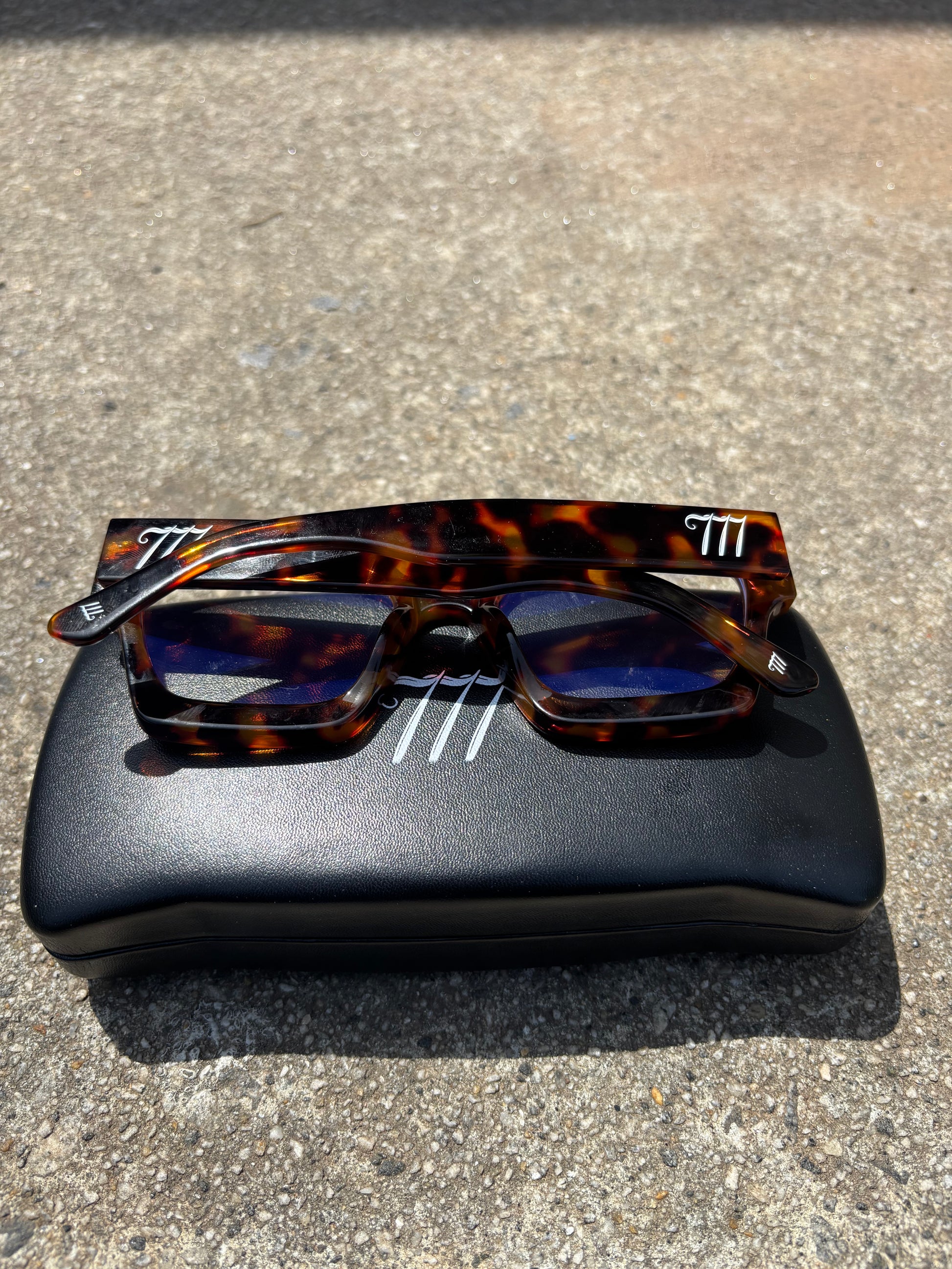 Cocoa Print Blue Light Y2K 777 Frames