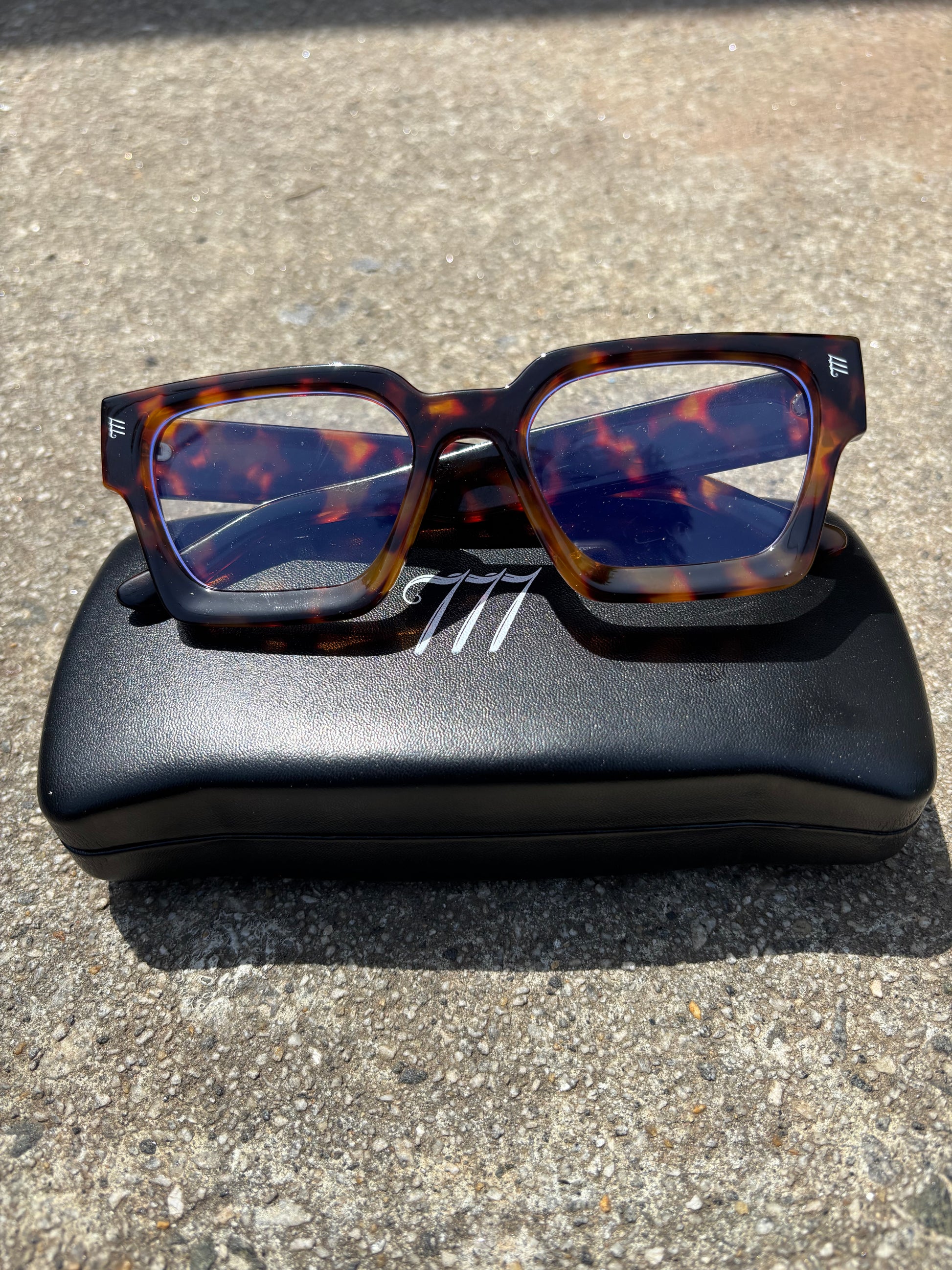 Cocoa Print Blue Light Y2K 777 Frames